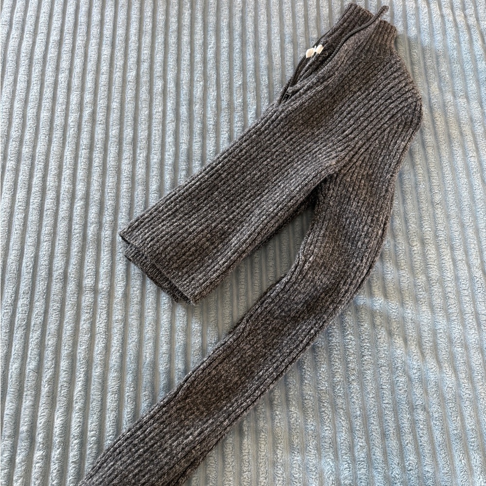 Aerie Quarter Zip Cropped Sweater - Dark Heather Grey - Size Small